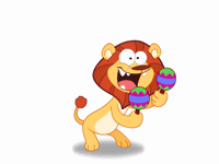Gif animé lion danse